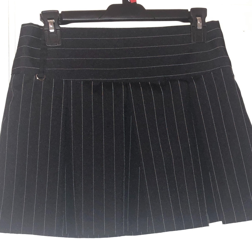 black pin stripe skirt